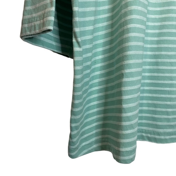Hot Cotton Woman Mint Green Striped 3/4 Sleeve Tee Shirt Plus Size 2X - Picture 6 of 16